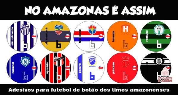 Adesivos para futebol de botão dos times amazonenses