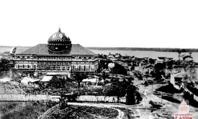 Teatro Amazonas durante os trabalhos de construção em 1896