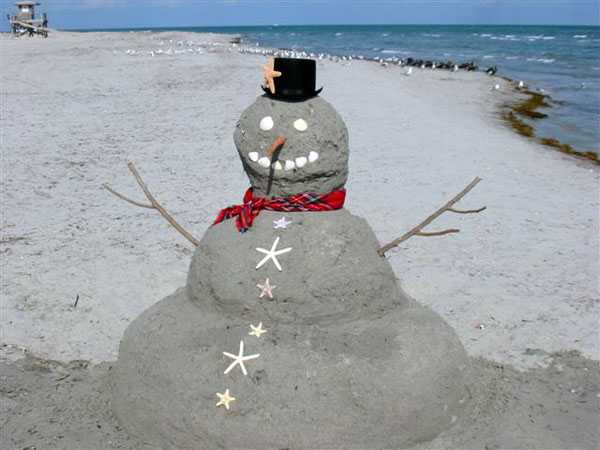 Boneco de Neve de Areia