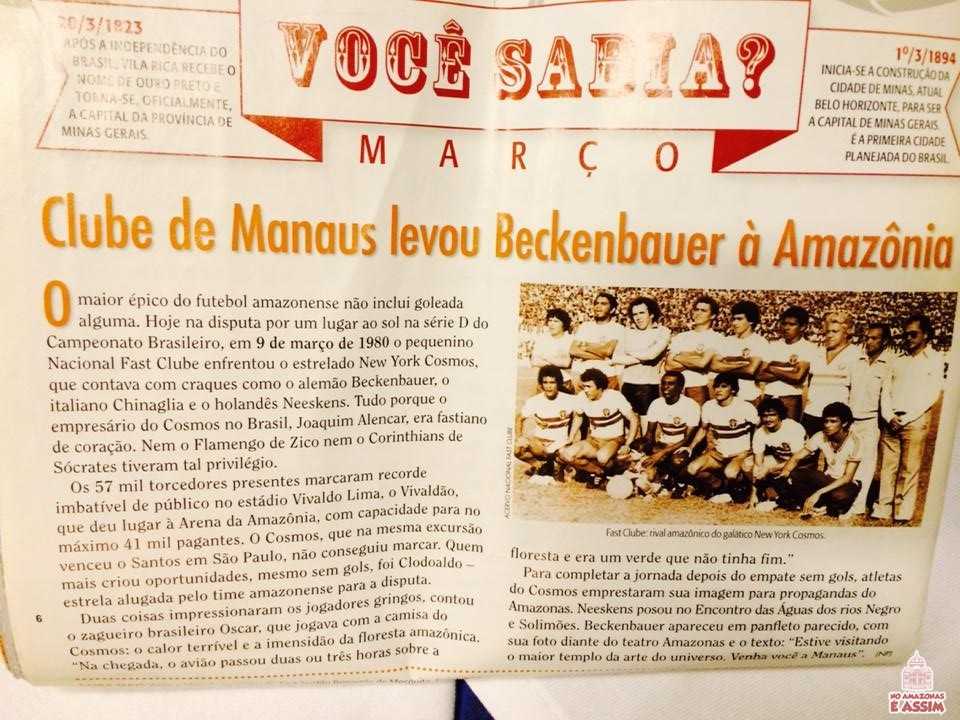 Clube de Manaus levou Beckenbauer à Amazônia