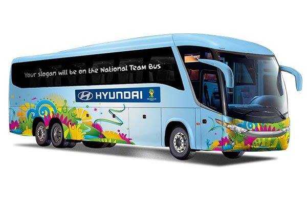 Fifa e Hyundai apresentam frases para ônibus de seleções