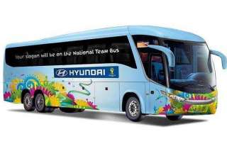 Fifa e Hyundai apresentam frases para ônibus de seleções