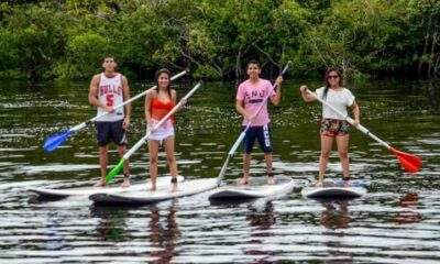 Pôr do sol de Stand Up Paddle com a galera do No Amazonas é Assim / Foto : Jaime, do Amazon Stand Up Paddle