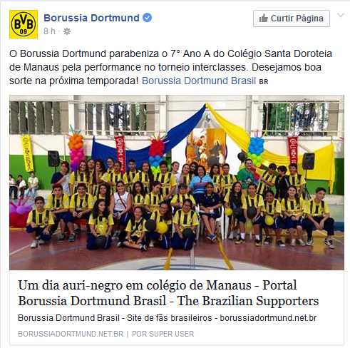 Borussia Dortmund parabeniza alunos do Colegio Santa Doroteia em Manaus