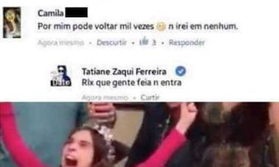 Tatiane Zaqui Ferreira dá um corte épico em uma fã no Facebook