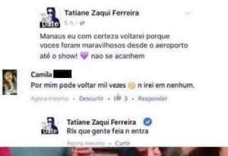 Tatiane Zaqui Ferreira dá um corte épico em uma fã no Facebook