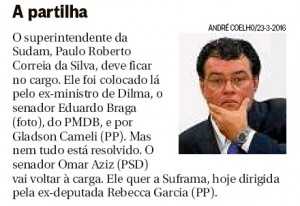 Omar Aziz reivindica o comando da Suframa e confronta Braga, segundo O Globo