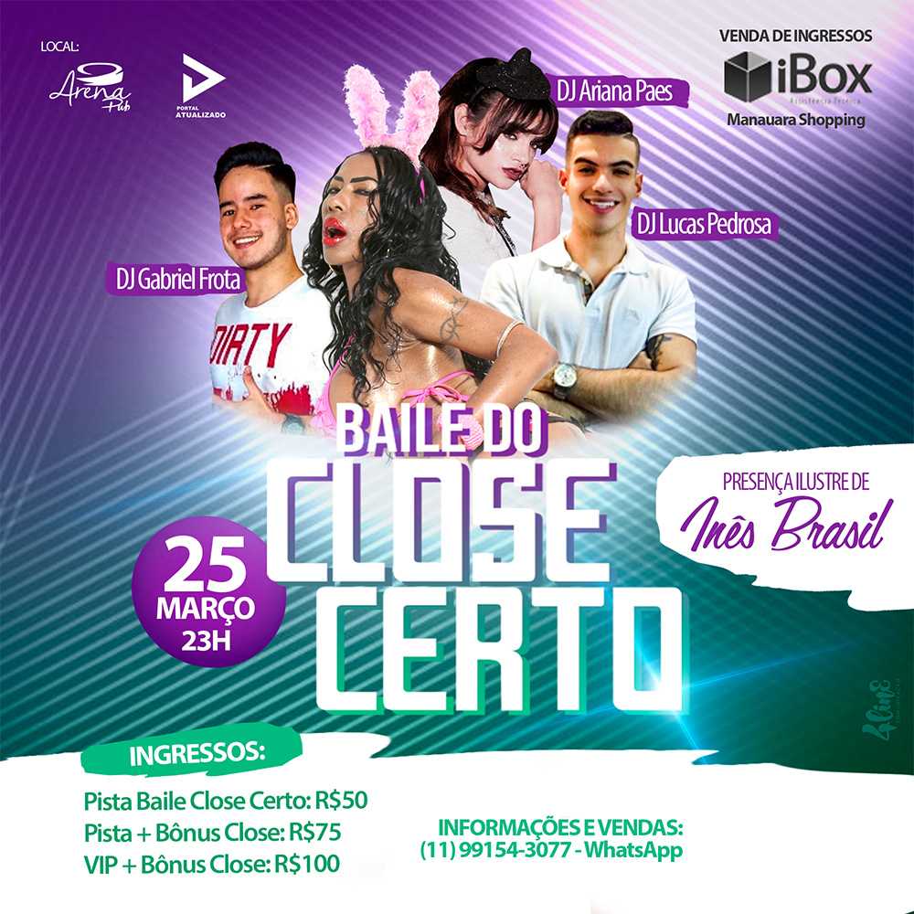 Inês Brasil se apresentará no Baile do Close Certo em Manaus.