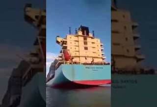 Vídeo registra momentos depois da colisão entre navio Mercosul Santos e balsa da Bertoline no Rio Amazonas- Imagem: Reprodução do Youtube