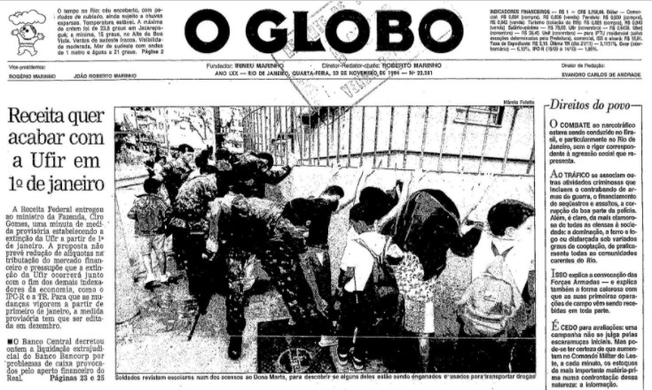 Origem da foto na qual militares revistam crianças Reprodução/Acervo Jornal O Globo