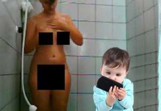 Criança faz transmissão ao vivo nas redes sociais da sua mãe tomando banho por acidente