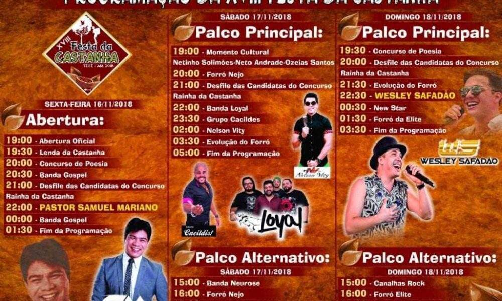 Festa da Castanha 2018 - Programação