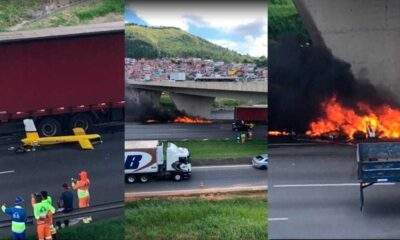 VÍDEO: Confira o momento que o helicóptero que matou o jornalista Ricardo Boechat pega fogo, em São Paulo