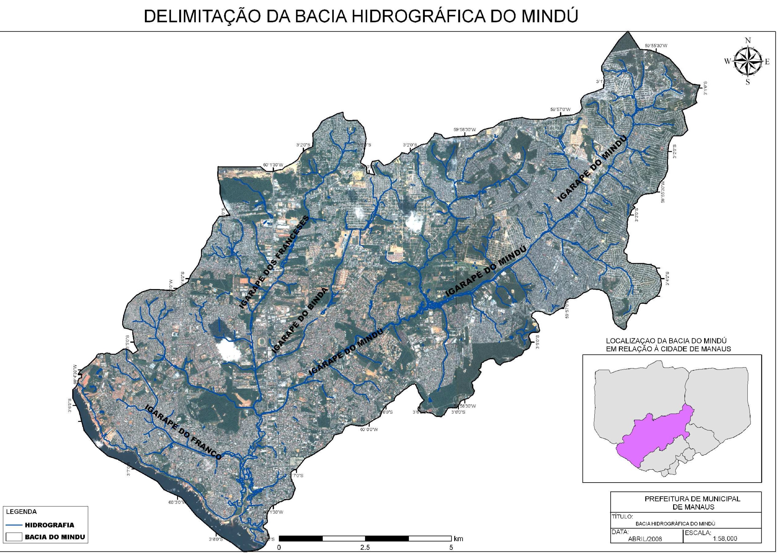 Igarapé dos Franceses, do Bindá e do Mindu em Manaus