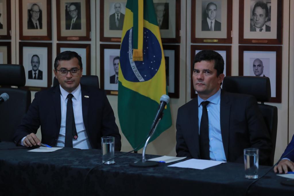 Wilson Lima reforça interlocução com ministro Sergio Moro no combate ao crime organizado no Amazonas / Foto: Diego Peres/Secom