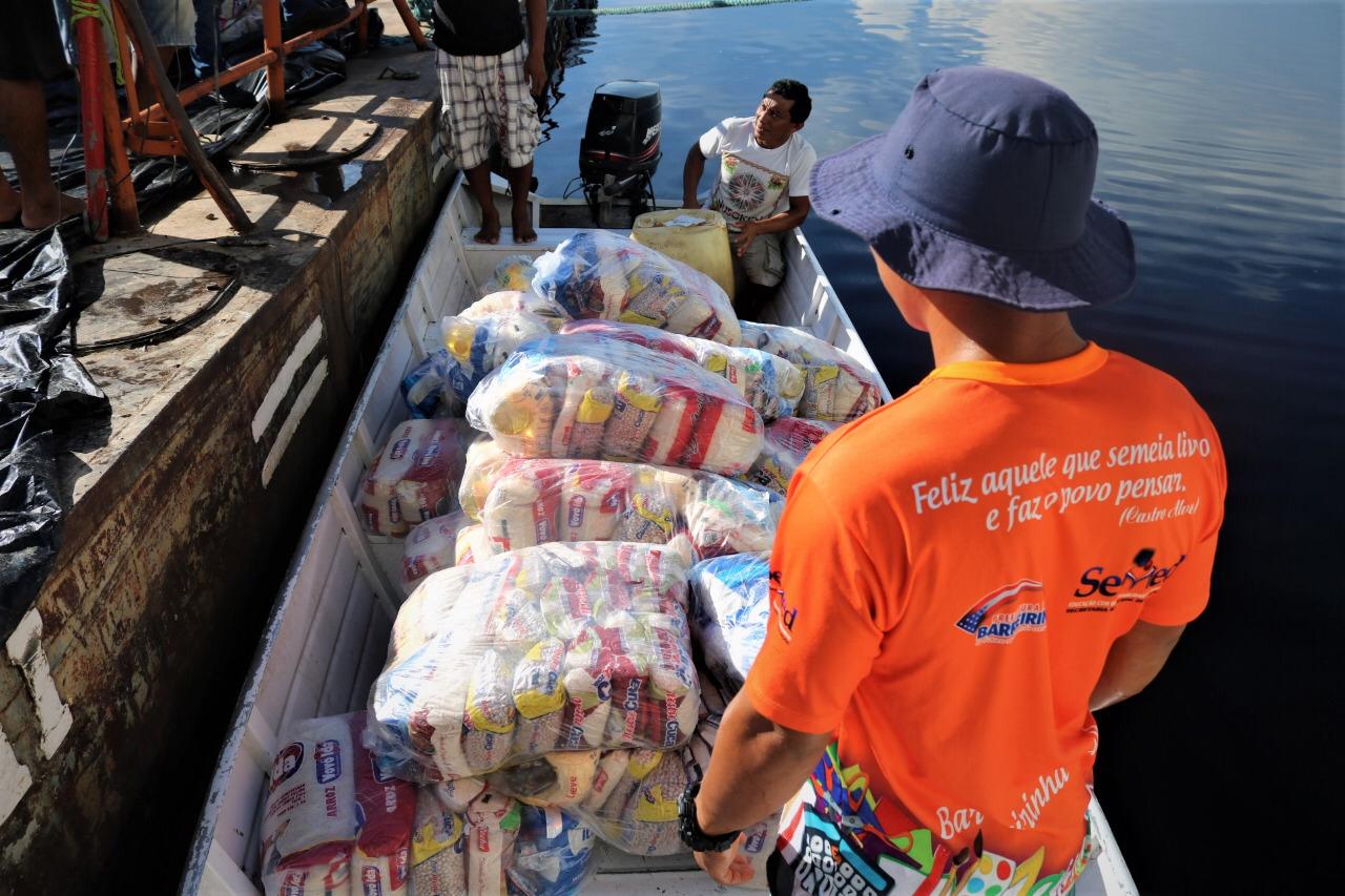 Prefeitura de Barreirinha e Funai distribuem mais 4 mil cestas básicas a famílias da etnia Sateré-Mawé / Divulgação