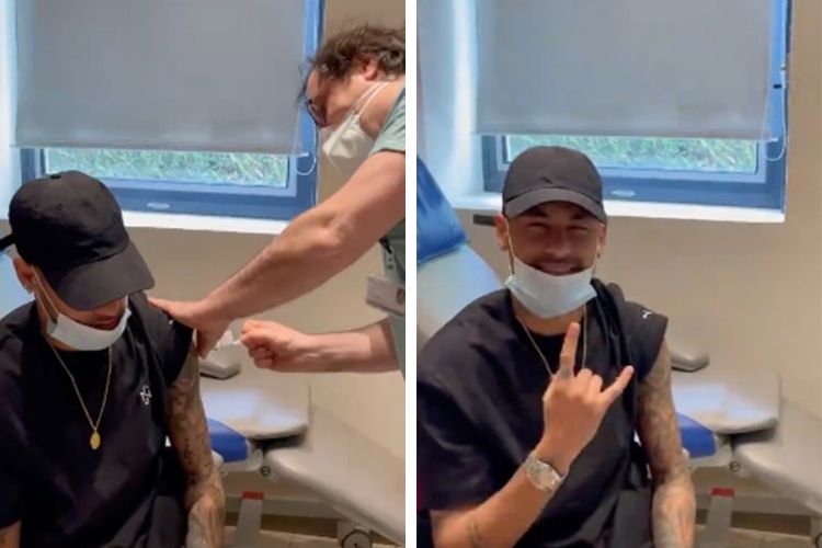 Neymar é vacinado contra Covid-19 na França. " Chegou a minha vez"