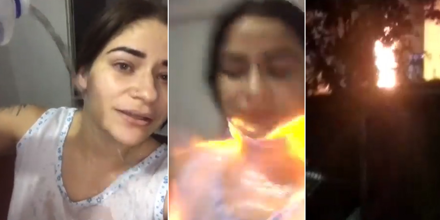 Vídeo: Mulher ateia fogo no próprio corpo como forma de auto-punição após marido não aceitar suas desculpas