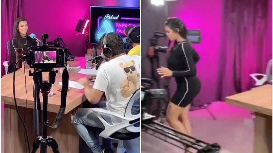 Taty Sindel, candidata do Miss Bumbum que arrancou a faixa da vice-campeã, fica P com Sérgio Mallandro