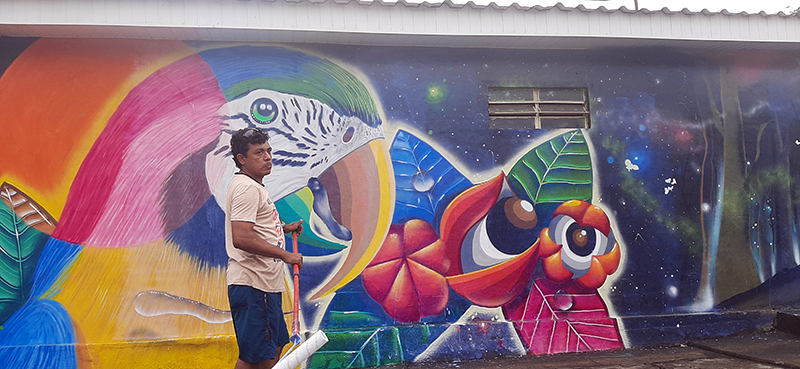 Projeto “Murais de Mawe” ressalta a vivência do homem da floresta em Maués / Foto: Divulgação