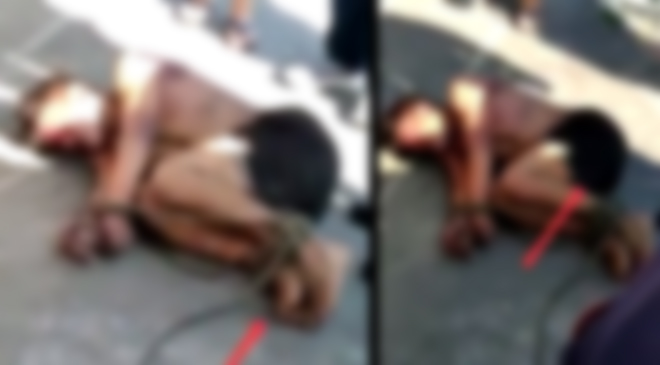 Vídeo : Populares lincham bandido que estava roubando na Avenida Brasil