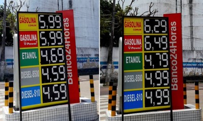Manaus dormiu com gasolina em R$ 5,99 e acordou com preço do combustível em R$ 6,49