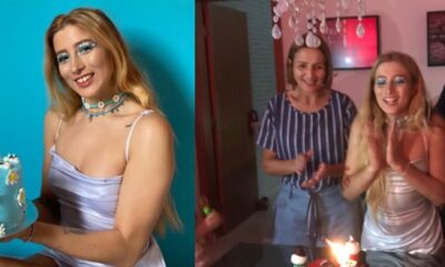Jovem leva "bolo" de amigos em sua festa de aniversário e viraliza nas redes sociais.