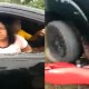 Vídeo: Motoqueiro flagra esposa com outro em carro, e agoniado, amante passa por cima da moto do marido traido