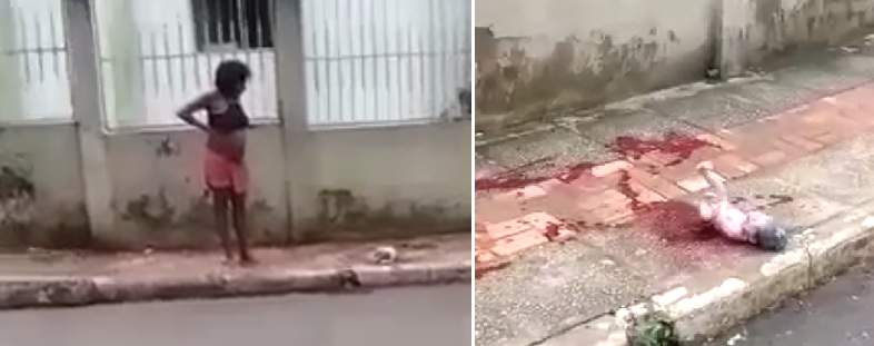 Mulher tem parto na calçada, bebê fica no chão e populares só filmam