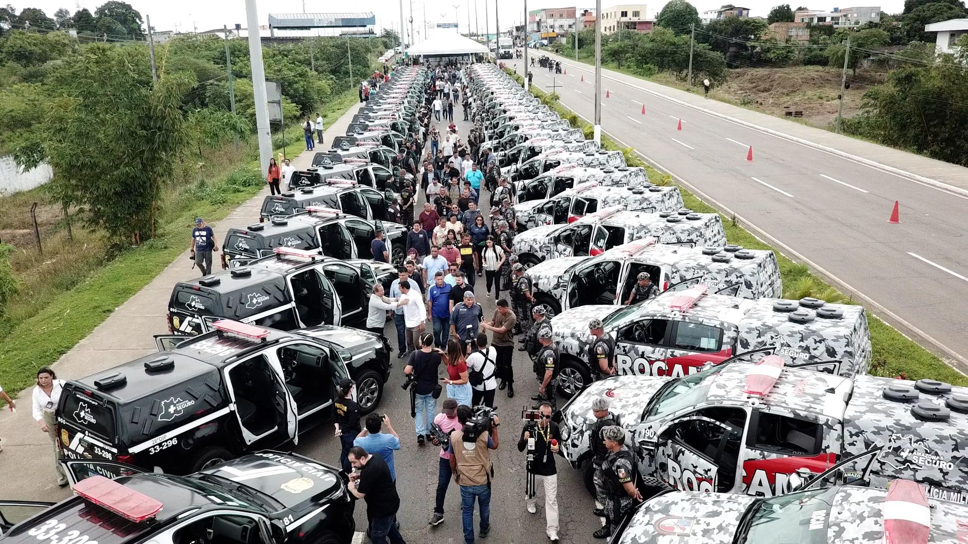 Governador Wilson Lima reforçar a segurança em Manaus com entrega de 61 viaturas às Polícias Civil e Militar