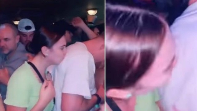mulher beijando camisas de homens com batom