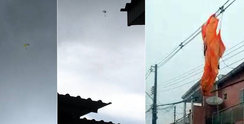 Um paraquedista Voando sem controle em Manaus