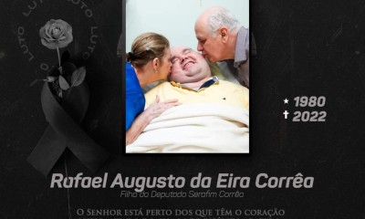 Nota de Falecimento do Rafa, filho mais novo do deputado e ex-prefeito da cidade de Manaus, Serafim Corrêa.