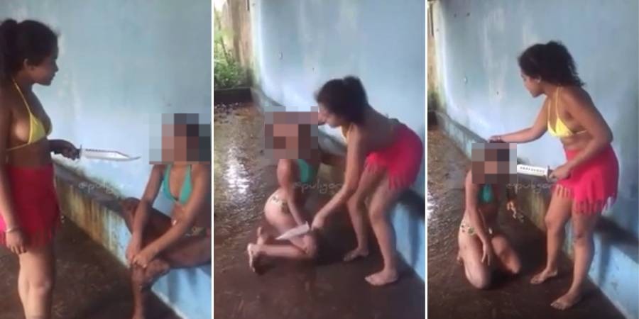 Vídeo : Mulher se vinga de rival filmando tudo enquanto a bate com faca tática: ‘Eu sou cachorra, eu sou safada’