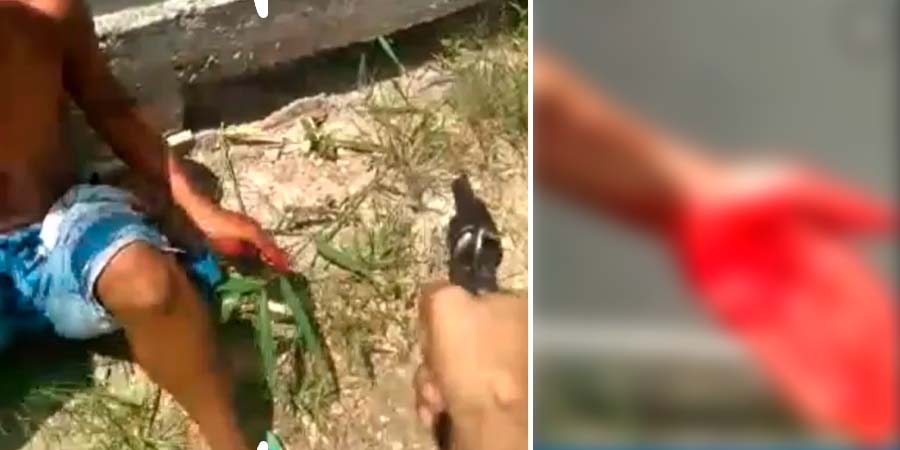 Vídeo +18: Jovem criminoso leva tiro na mão após ser corrigido por Tribunal do Crime!