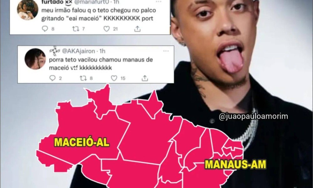 Vídeo : Rapper Teto chama Manaus de Maceió e viraliza nas redes sociais