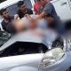 Cenas Fortes : Motoqueira voa em cima de carro após forte acidente em Manaus