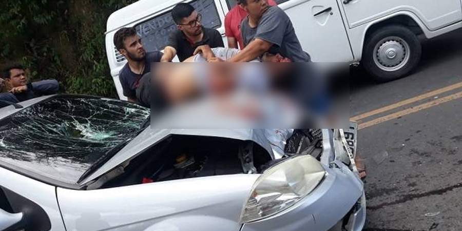 Cenas Fortes : Motoqueira voa em cima de carro após forte acidente em Manaus