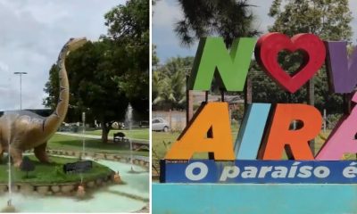 Por que em Novo Airão existe uma Praça do Dinossauro?