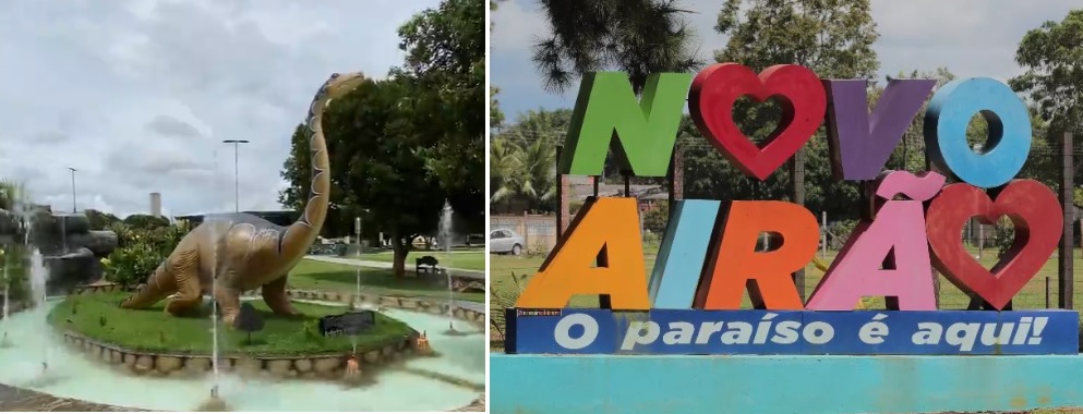 Por que em Novo Airão existe uma Praça do Dinossauro?