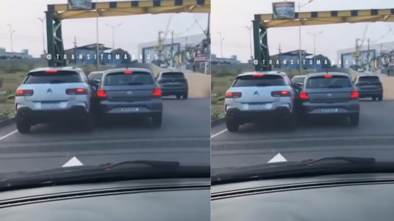 Vídeo flagra motoristas se estranhando em trânsito de Manaus, olha já no que deu