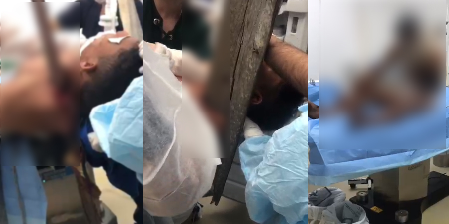 Vídeo +18: Homem tem tábua atravessada no corpo após acidente de carro em Manaus