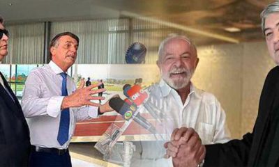 Datena também participou de coletiva de imprensa ao lado do Bolsonaro (Foto: Reprodução)