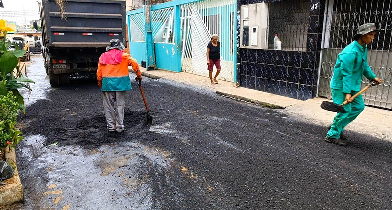 Programa ‘Asfalta Manaus’ conclui nova rua no bairro Compensa, na zona Oeste / Foto : Divulgação