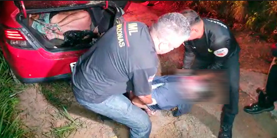 Homens são encontrados mortos com as mãos amarradas no porta-malas de carro em Manaus / Foto: Divulgação