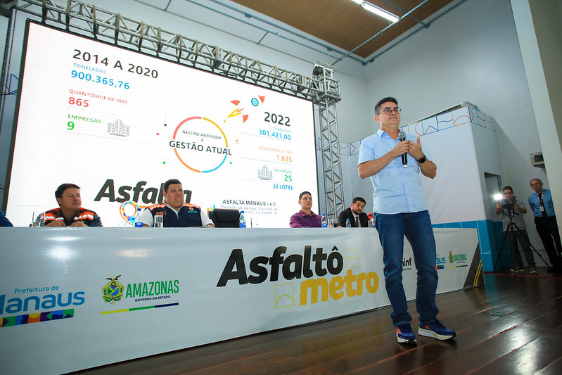 Prefeito David Almeida lança o portal ‘Asfaltômetro’ para atualizar dados sobre o programa ‘Asfalta Manaus’ / Foto – Dhyeizo Lemos – Semcom