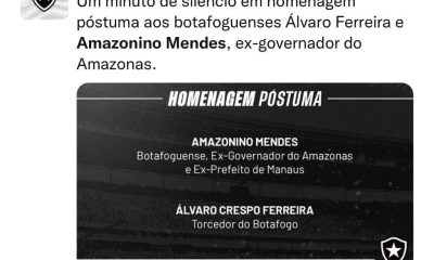 Amazonino, torcedor do Botafogo, é homenageado com um minuto de silêncio no clássico Vasco x Botafogo no Maracanã na noite desta quinta-feira (16/2)