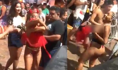 Vídeo +18: Novinha perde as estribeiras e fica pelada durante bloquinho de carnaval