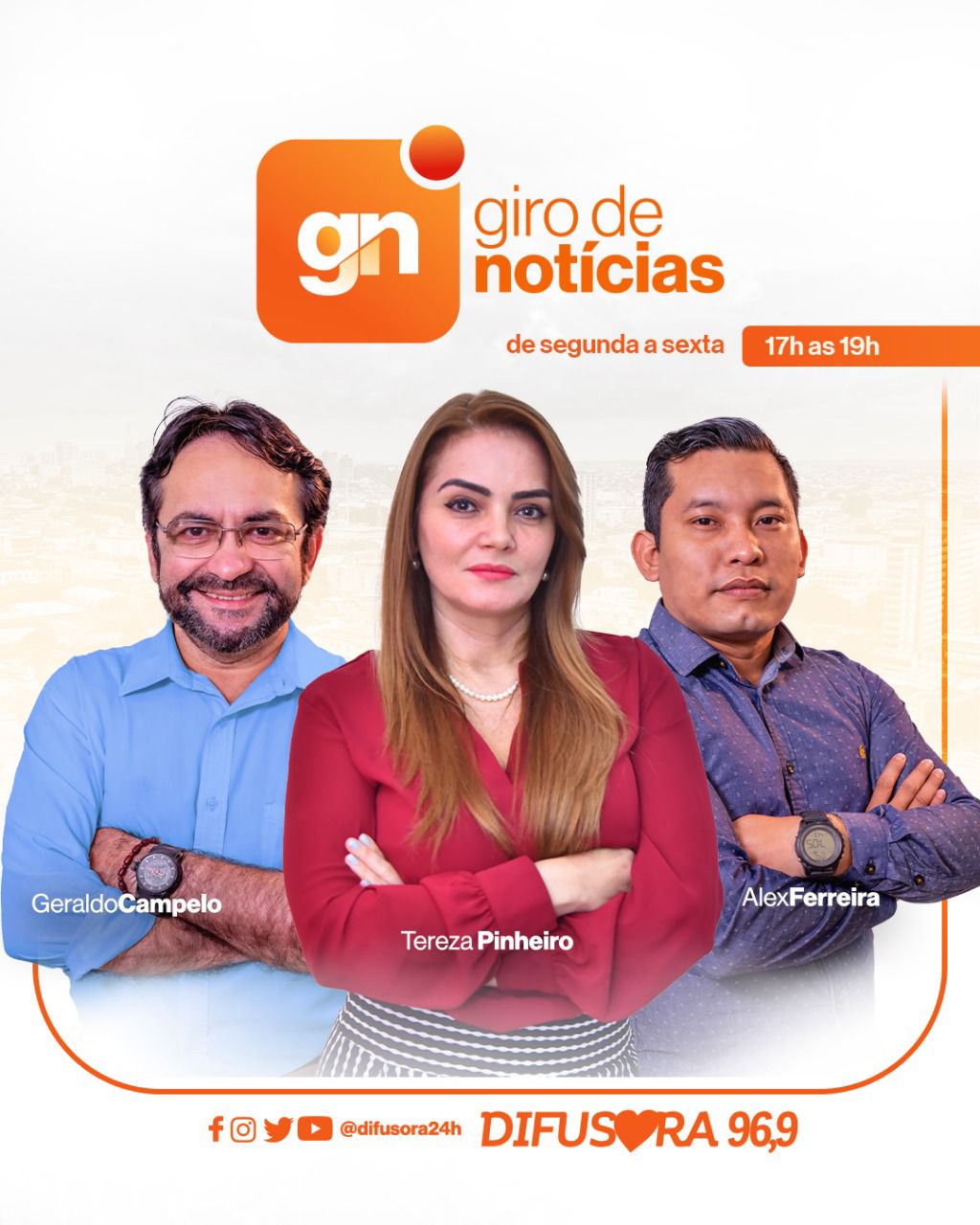 Programa Giro de Notícias da Difusora ganha três novos apresentadores
