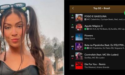 VEJA: Música de Mc Pipokinha entra oficialmente no top 50 do Spotify Brasil